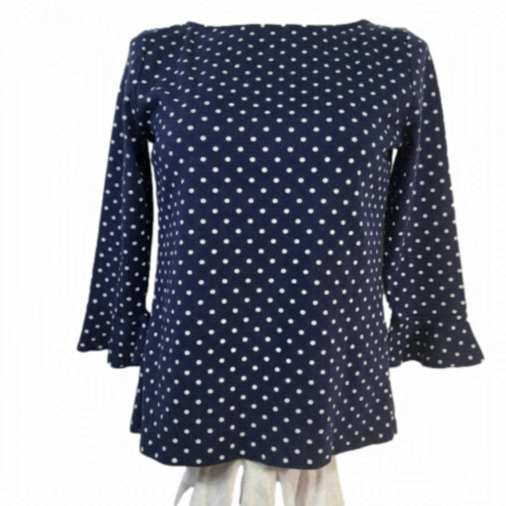 Ralph Lauren Blue & White Polka Dot Blouse